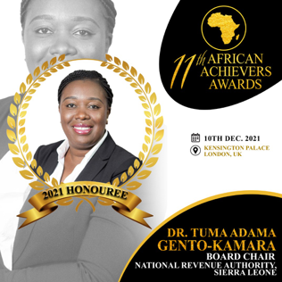 Dr. Tuma Gento-Kamara Honored by the African Achievers Awards for Excellence in Public Service.