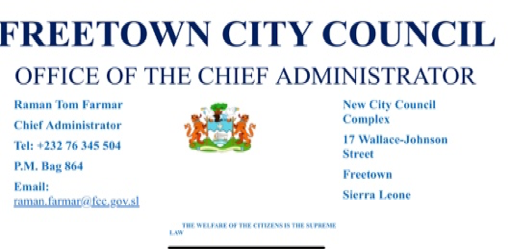 JOB VACANCIES:Freetown City Council- Project Manager