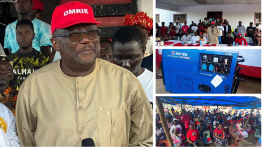 Amb. Omrie Golley Donates Le 500,000 & 6KV Generator To APC Pujehun District 