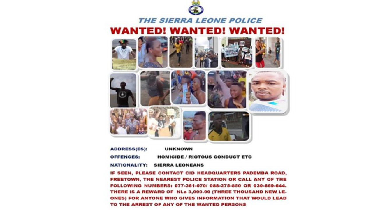 Sierra Leone Police Declare August 10 Riot Organizers Wanted