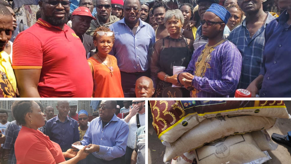 Amb. Omrie Golley Donates Food and Cash to APC HQ Grassroots