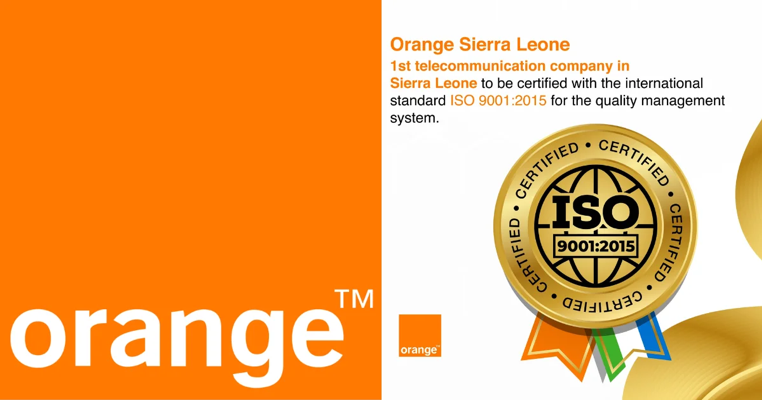 Orange SL Becomes First Telecom Company to Acquire ISO 9001:2015 Certification